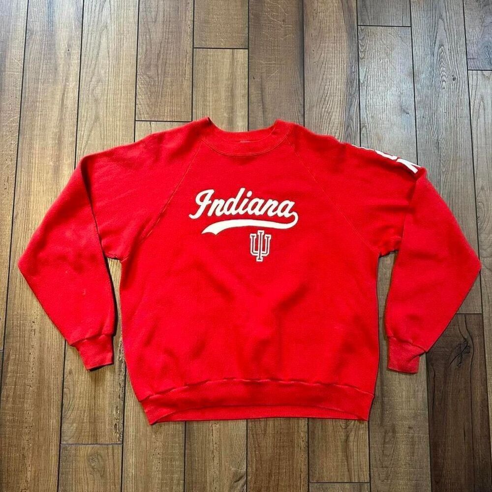 Vintage 80s Indiana university IU Hoosiers crewneck sweatshirt size XL